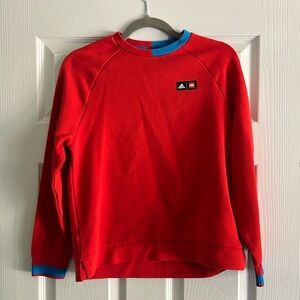 LEGO Adidas Red Sweatshirt with Blue Accents